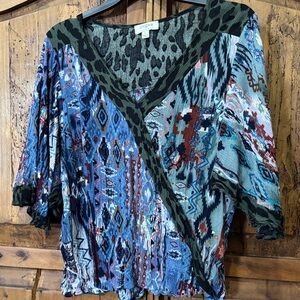 Umgee Vibrant Patterned Blouse